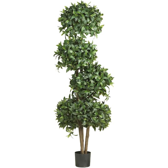 Michaels, 5.5ft. Potted Sweet Bay Quad Ball Topiary Tree – Category: Trees & Floor Plants